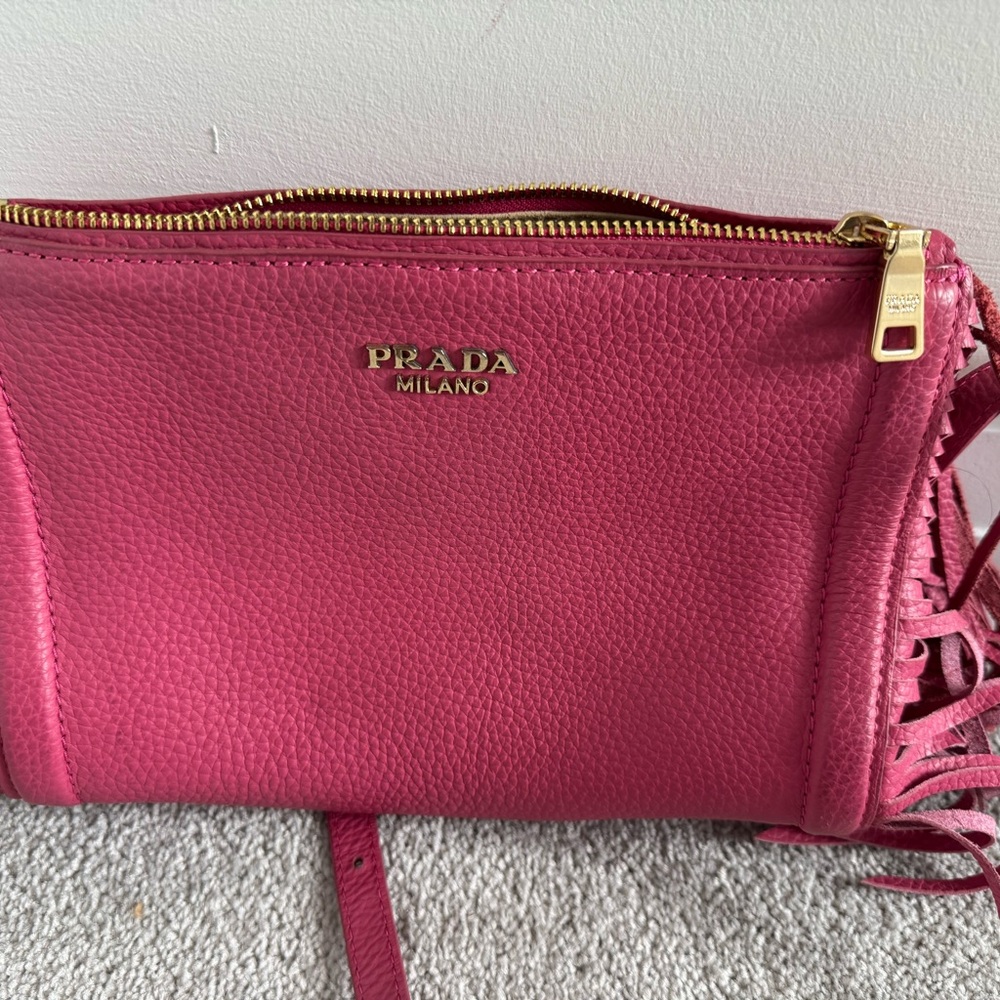 Prada Fuchsia Leather Clutch